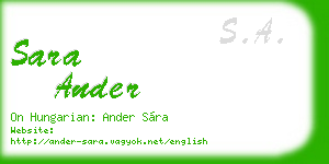 sara ander business card