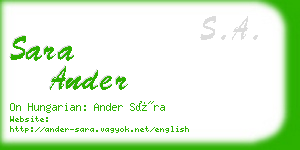 sara ander business card